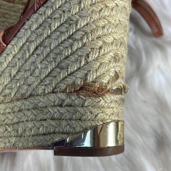 Sam Edelman Turner Tan Leather Wedge Espadrille Sandals Sz 9 - Picture 9 of 9